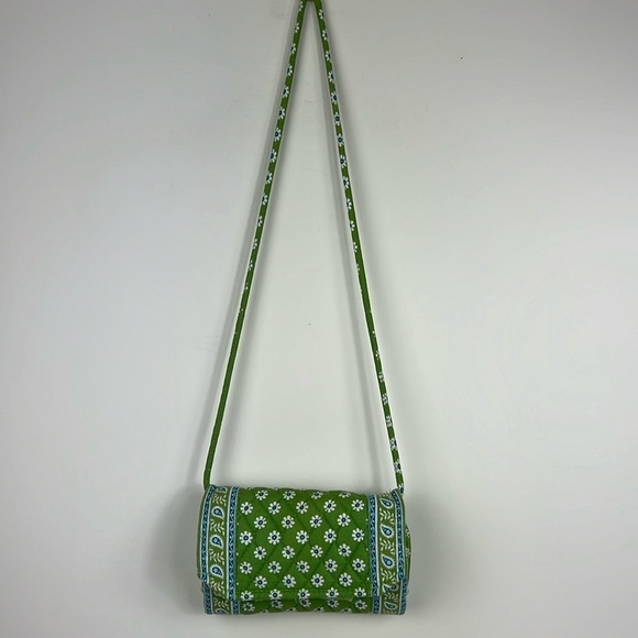 Vera Bradley Crossbody Wallet Wrislet with Glass Case Green Floral Quilted - Picture 1 of 9